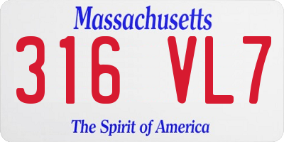MA license plate 316VL7