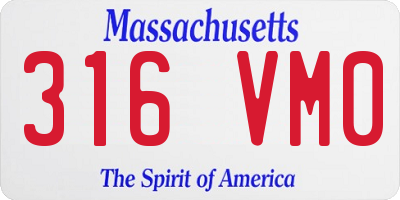 MA license plate 316VM0