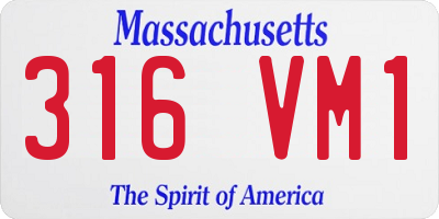 MA license plate 316VM1