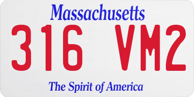 MA license plate 316VM2