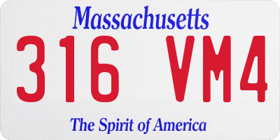 MA license plate 316VM4