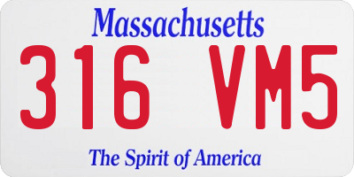 MA license plate 316VM5