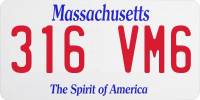 MA license plate 316VM6