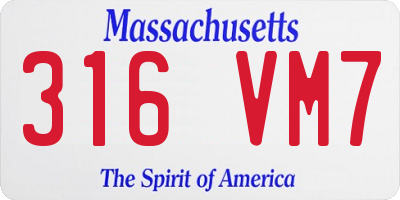 MA license plate 316VM7
