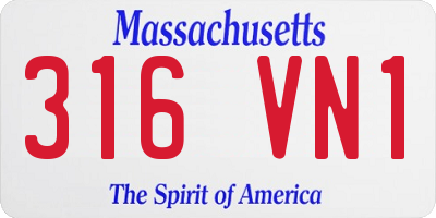 MA license plate 316VN1
