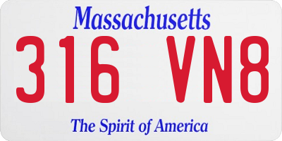 MA license plate 316VN8
