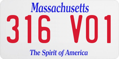 MA license plate 316VO1