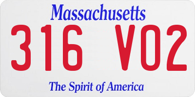 MA license plate 316VO2