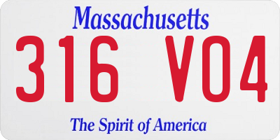 MA license plate 316VO4