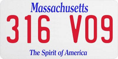 MA license plate 316VO9