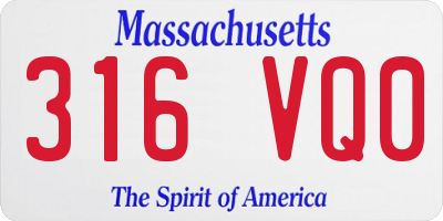 MA license plate 316VQ0