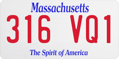 MA license plate 316VQ1