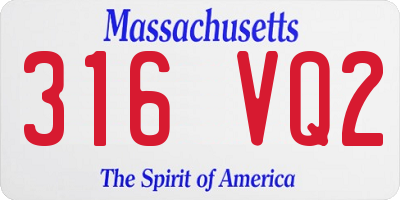 MA license plate 316VQ2