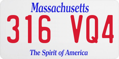 MA license plate 316VQ4