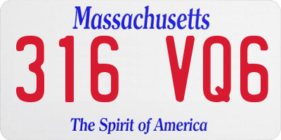 MA license plate 316VQ6