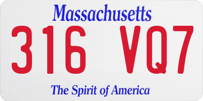 MA license plate 316VQ7