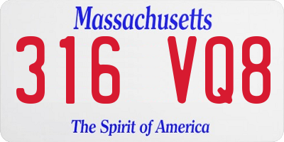 MA license plate 316VQ8