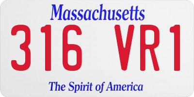 MA license plate 316VR1