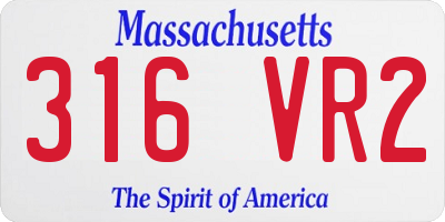 MA license plate 316VR2