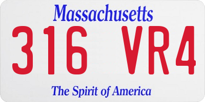 MA license plate 316VR4