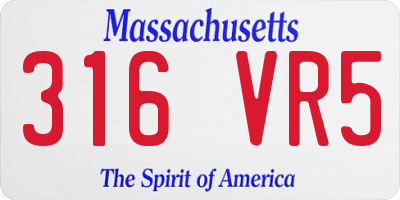 MA license plate 316VR5