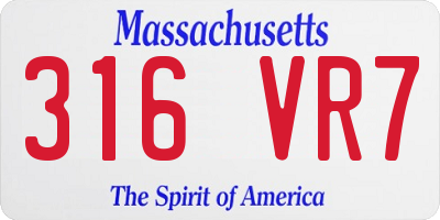 MA license plate 316VR7