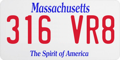 MA license plate 316VR8