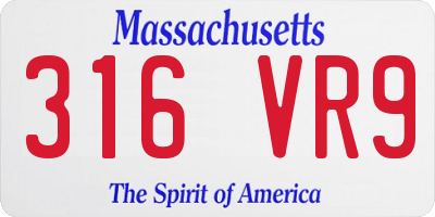MA license plate 316VR9