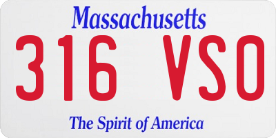 MA license plate 316VS0