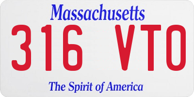 MA license plate 316VT0