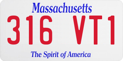 MA license plate 316VT1