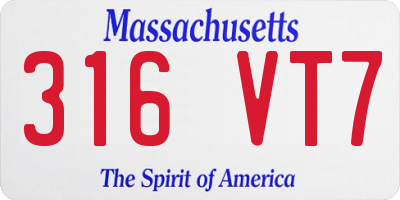 MA license plate 316VT7