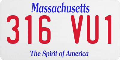 MA license plate 316VU1