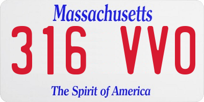 MA license plate 316VV0