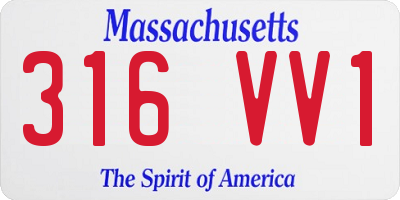 MA license plate 316VV1