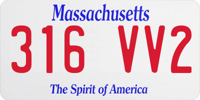 MA license plate 316VV2