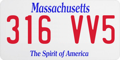 MA license plate 316VV5