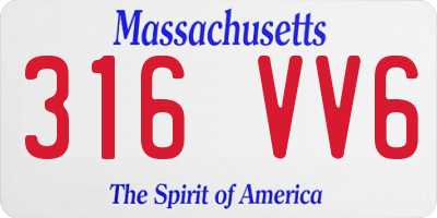 MA license plate 316VV6