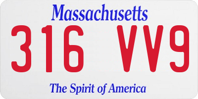 MA license plate 316VV9
