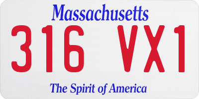 MA license plate 316VX1