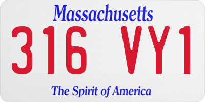 MA license plate 316VY1