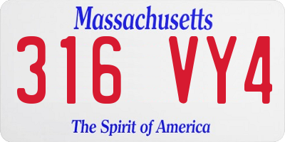 MA license plate 316VY4