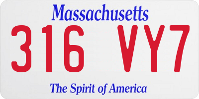 MA license plate 316VY7