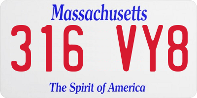 MA license plate 316VY8