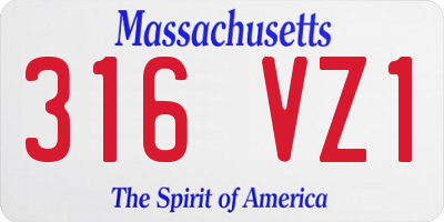 MA license plate 316VZ1