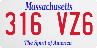 MA license plate 316VZ6