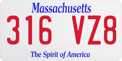 MA license plate 316VZ8
