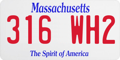 MA license plate 316WH2