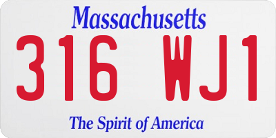 MA license plate 316WJ1