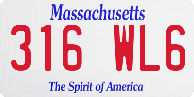 MA license plate 316WL6
